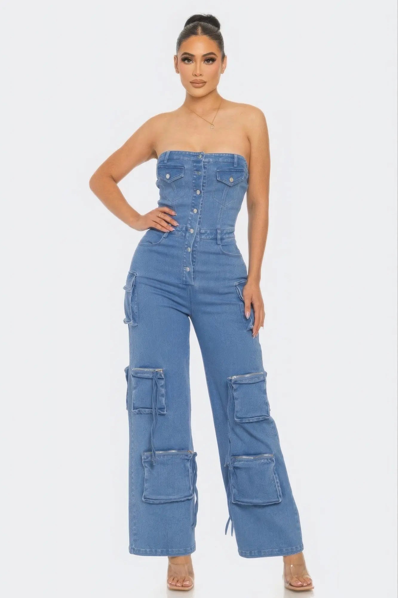 Stretch Denim Jumpsuit CCWHOLESALECLOTHING