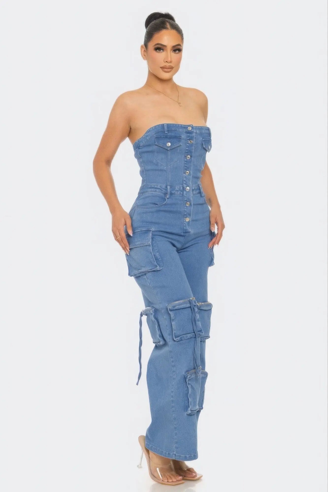 Stretch Denim Jumpsuit CCWHOLESALECLOTHING