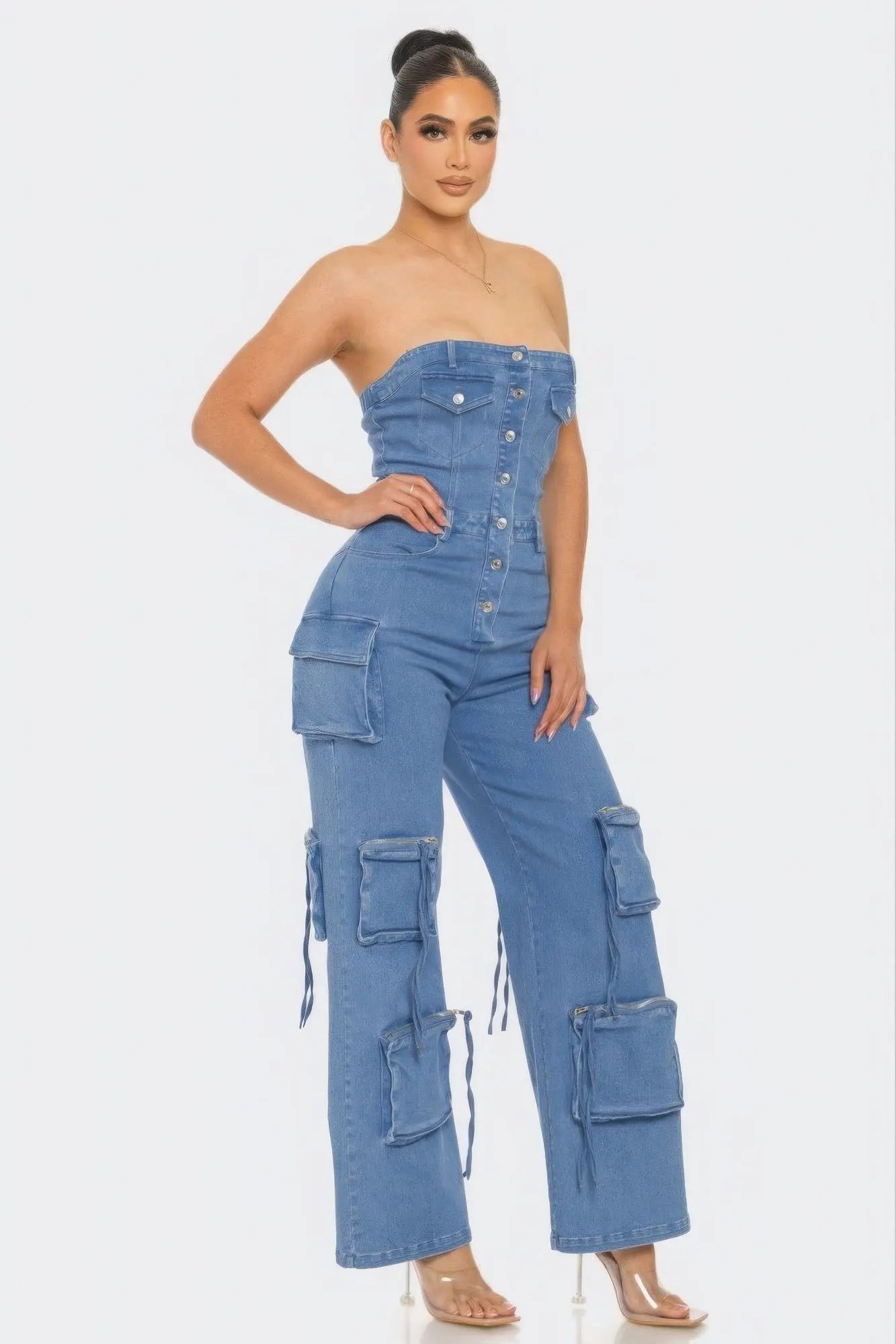 Stretch Denim Jumpsuit CCWHOLESALECLOTHING