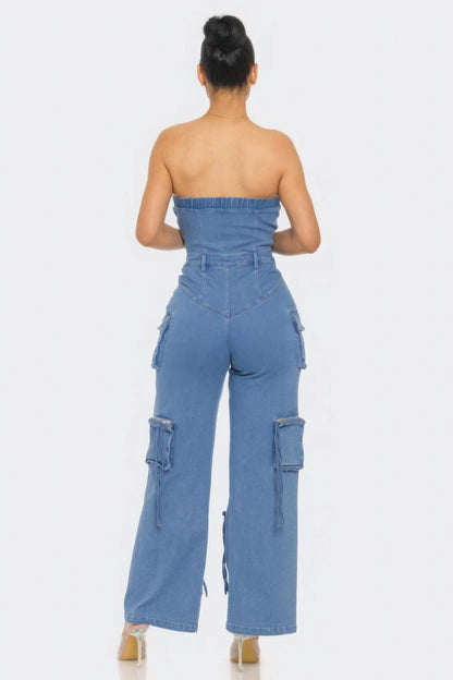 Stretch Denim Jumpsuit CCWHOLESALECLOTHING