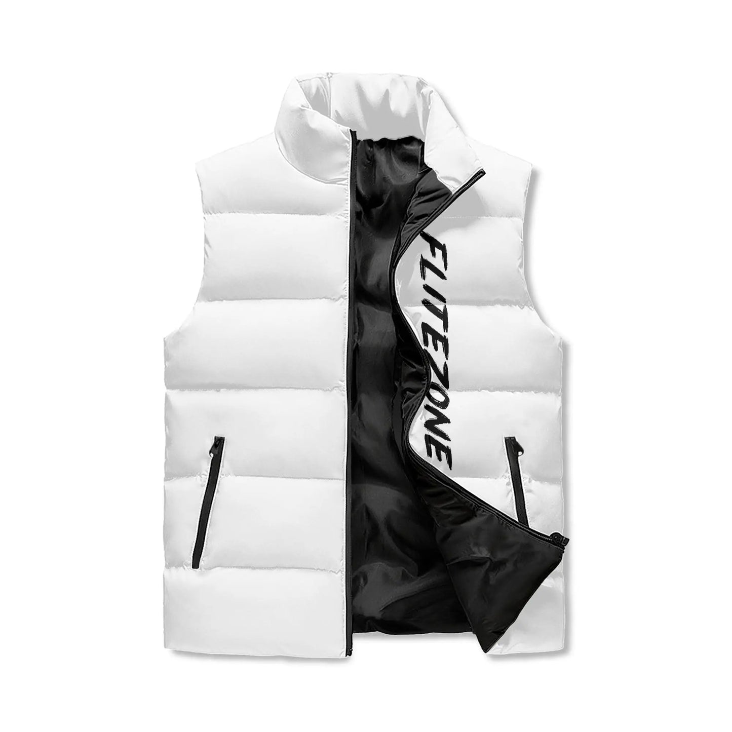 Unisex Lightweight All Over Printing Stand Collar Zip Up Puffer Vest popcustoms