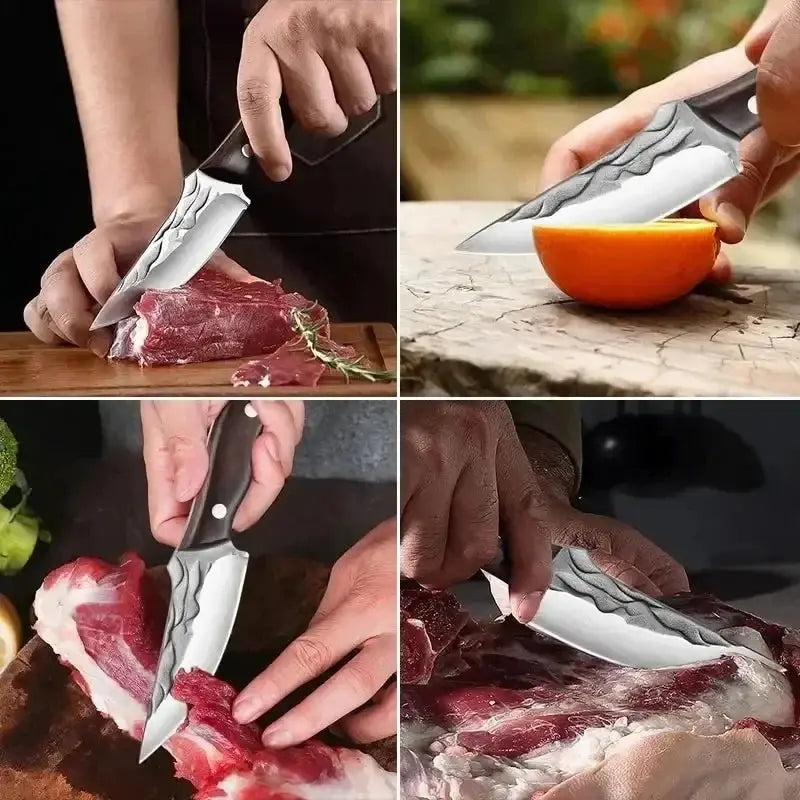 Utility Knife Slicing Fish Meat Vegetable Kitchen Knives Wood Handle Hand forged Blade Butcher Boning Knife Chef Camping Cleaver FZwear