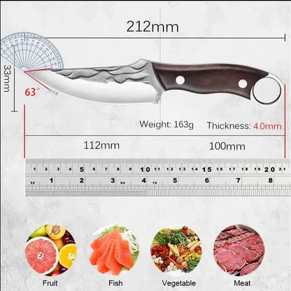 Utility Knife Slicing Fish Meat Vegetable Kitchen Knives Wood Handle Hand forged Blade Butcher Boning Knife Chef Camping Cleaver FZwear