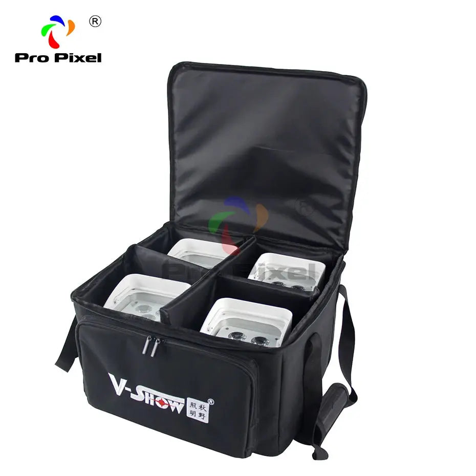 VSHOW uplight 4pcs with 1pcs  soft bag 6x18w RGBWA+UV 6 in 1 led par light wireless battery & Remote Control par light FZwear