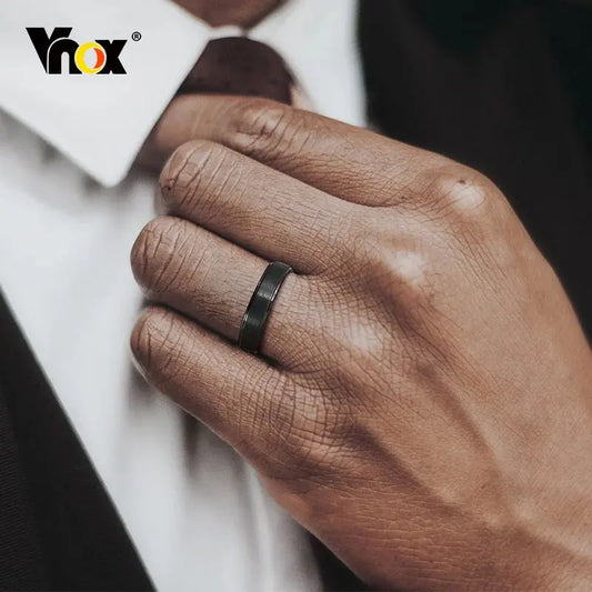 Vnox 5mm Tungsten Wedding Band for Men Women, Black Anti Scratch Carbide Tungsten Ring, Classic Simple Gentle Ring Jewelry FZwear