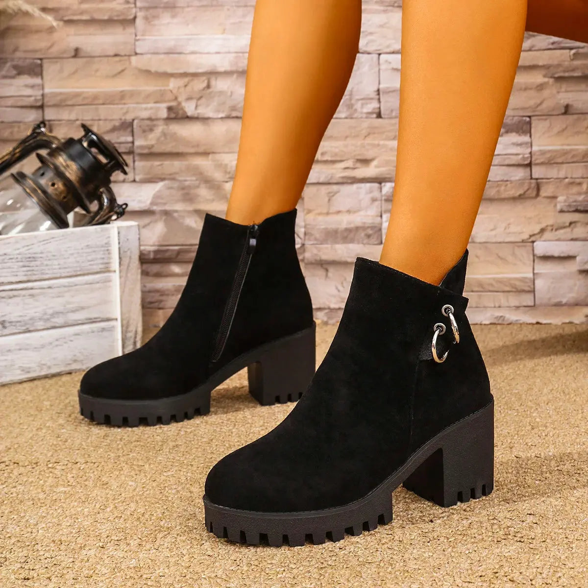 Women Ankle Boots 2024 Autumn Pointed Zipper Women Shoes Concise Thick Heel Chelsea Boots Women Outdoor Comfortable Trend Boots FZwear