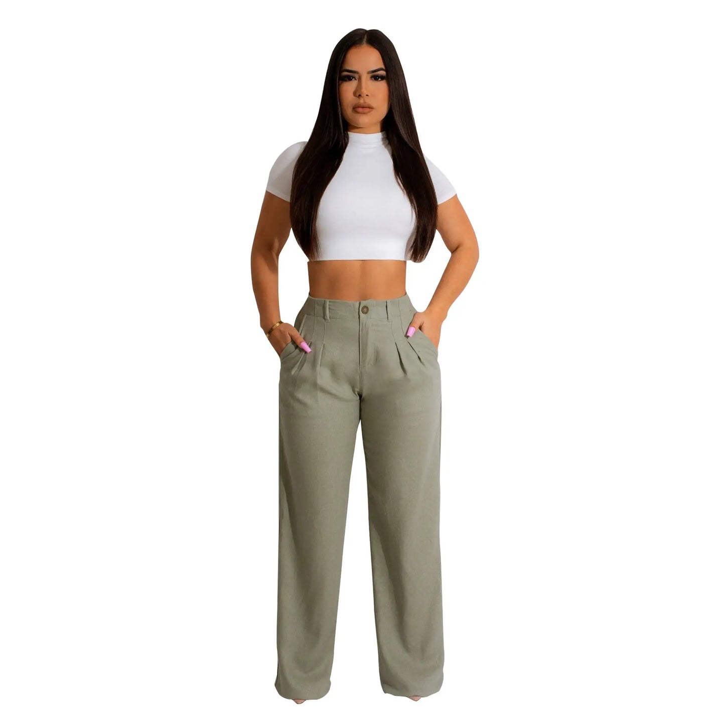 Women Clothing Linen Cotton Casual Pants Breathable Straight Leg Pants Cotton Linen Trousers Summer Endless