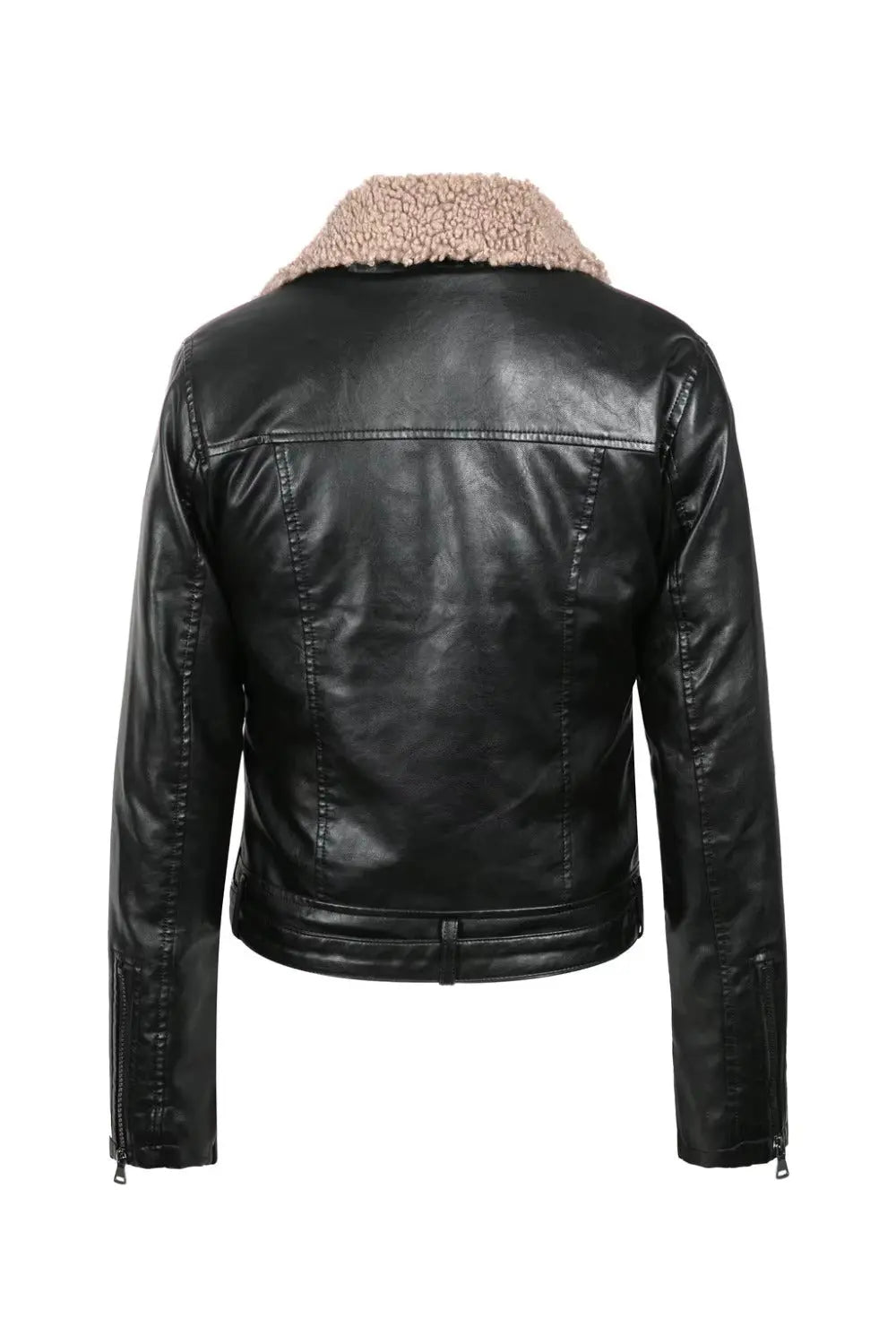 Women High Quality Winter Warm Faux Leather Jackets Lady Black Brown Fur Motorcycle Biker Street Outerwear Coats  New Fashion FZwear