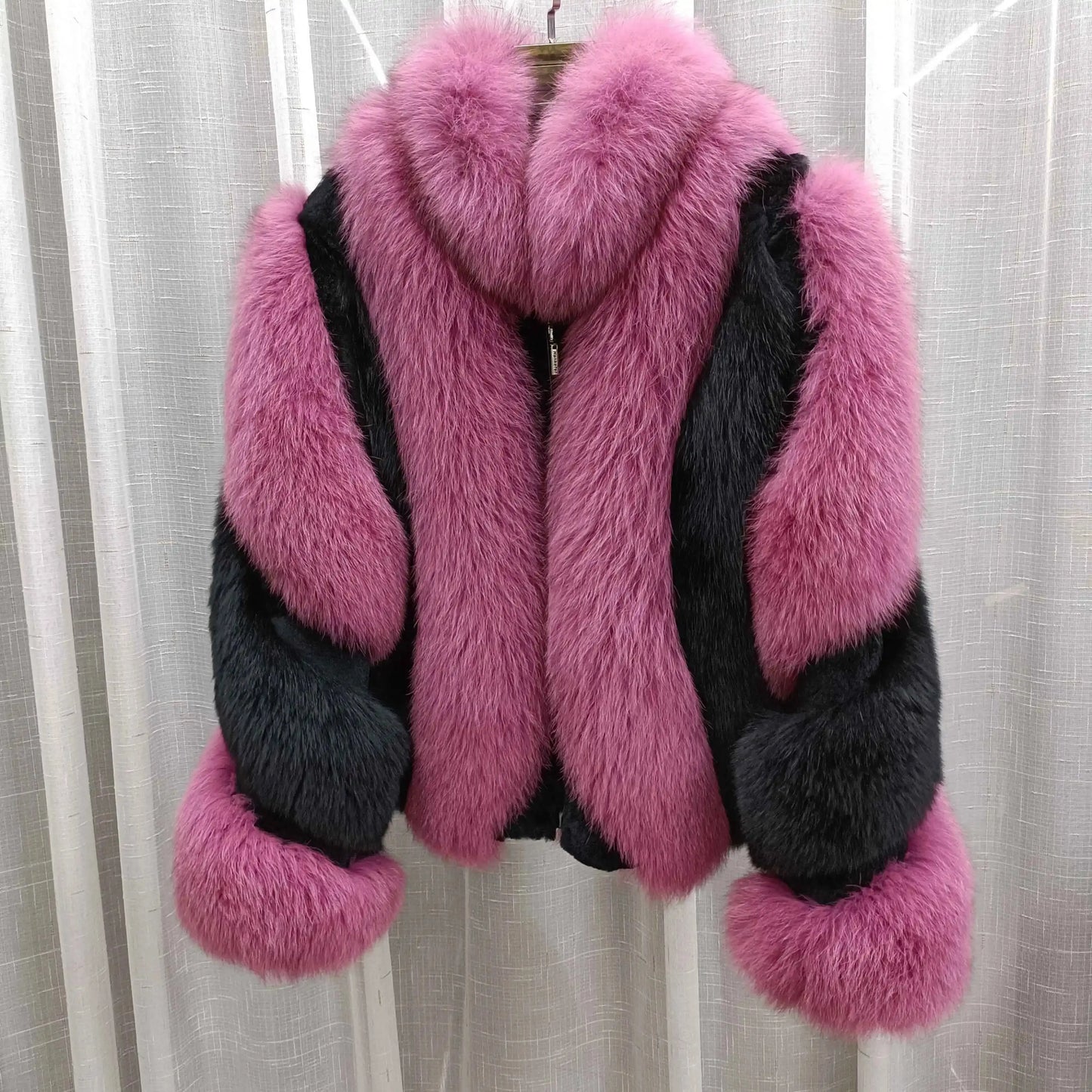 Women's Real Red Fox Fur Jacket With Silver Fox Collar Coat Thick Warm and Fashionable in Winter 23A0616 FZwear