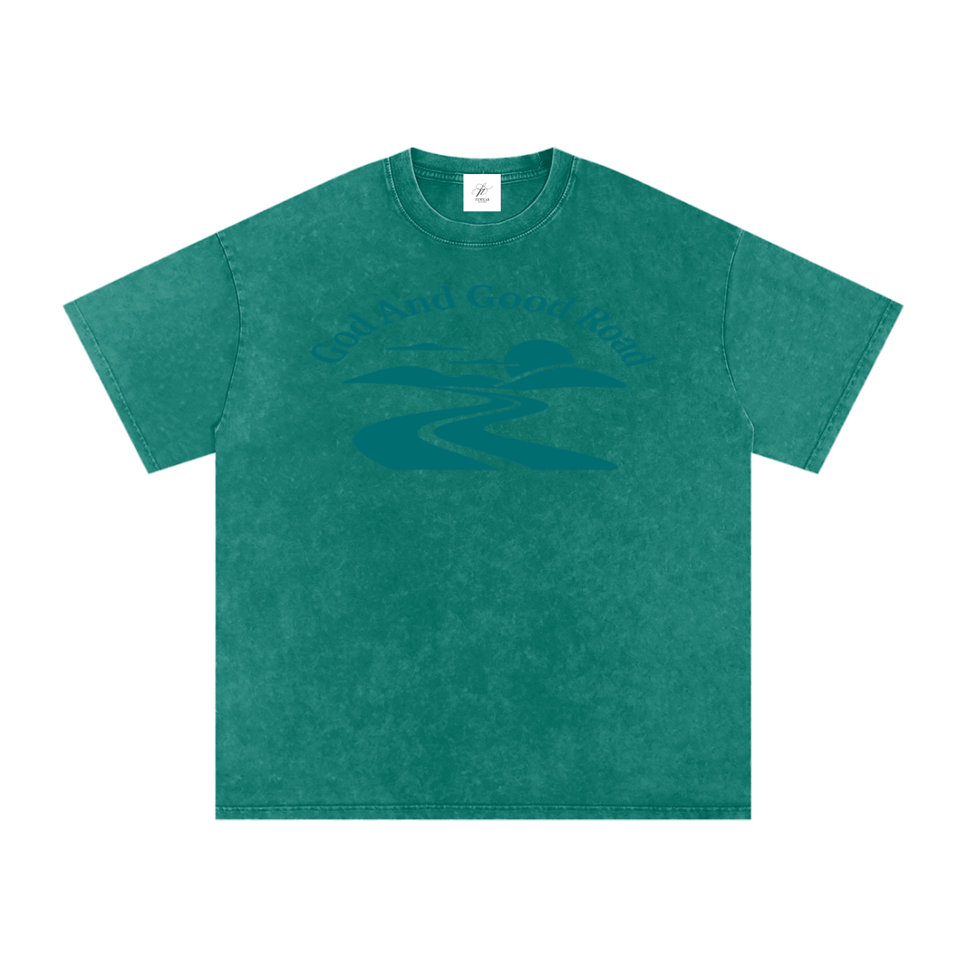 FZ Unisex Acid Wash Good Road Oversize Tee