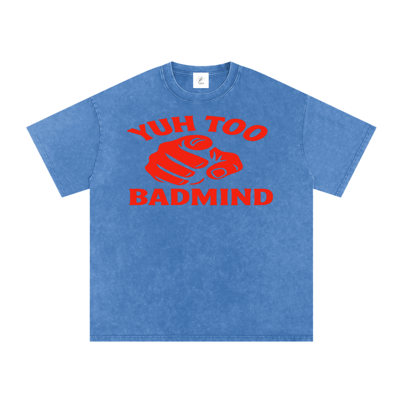 FZ Unisex Acid Wash Too Badmind Oversize Tee
