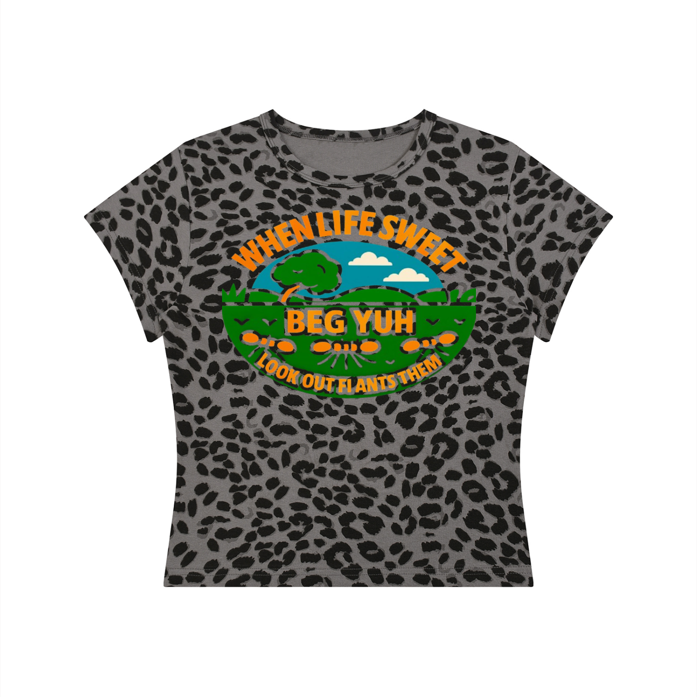 FZ Women's Leopard Print Life Crop Tee