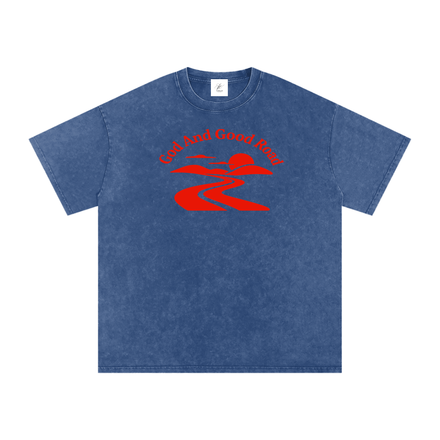 FZ Unisex Acid Wash Good Road Oversize Tee