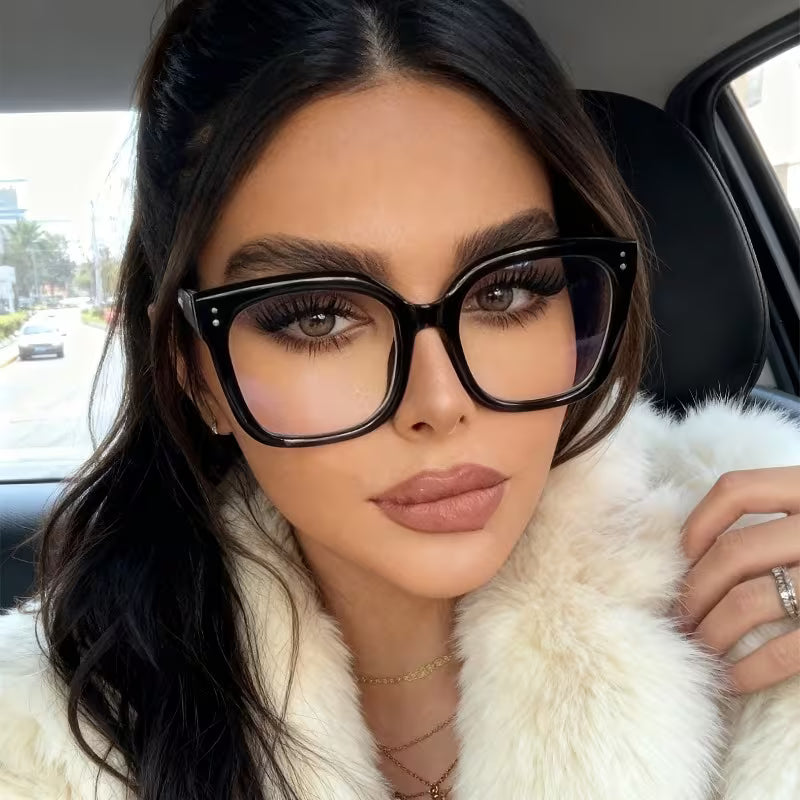 FZ large round frame vintage tortoiseshell oversized sunglasses