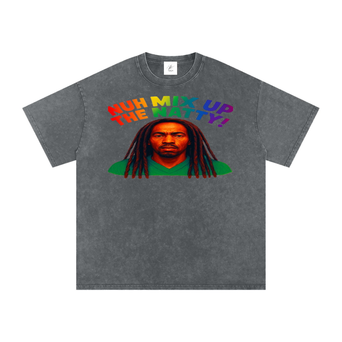 FZ Unisex Acid Wash Rasta Oversize Tee