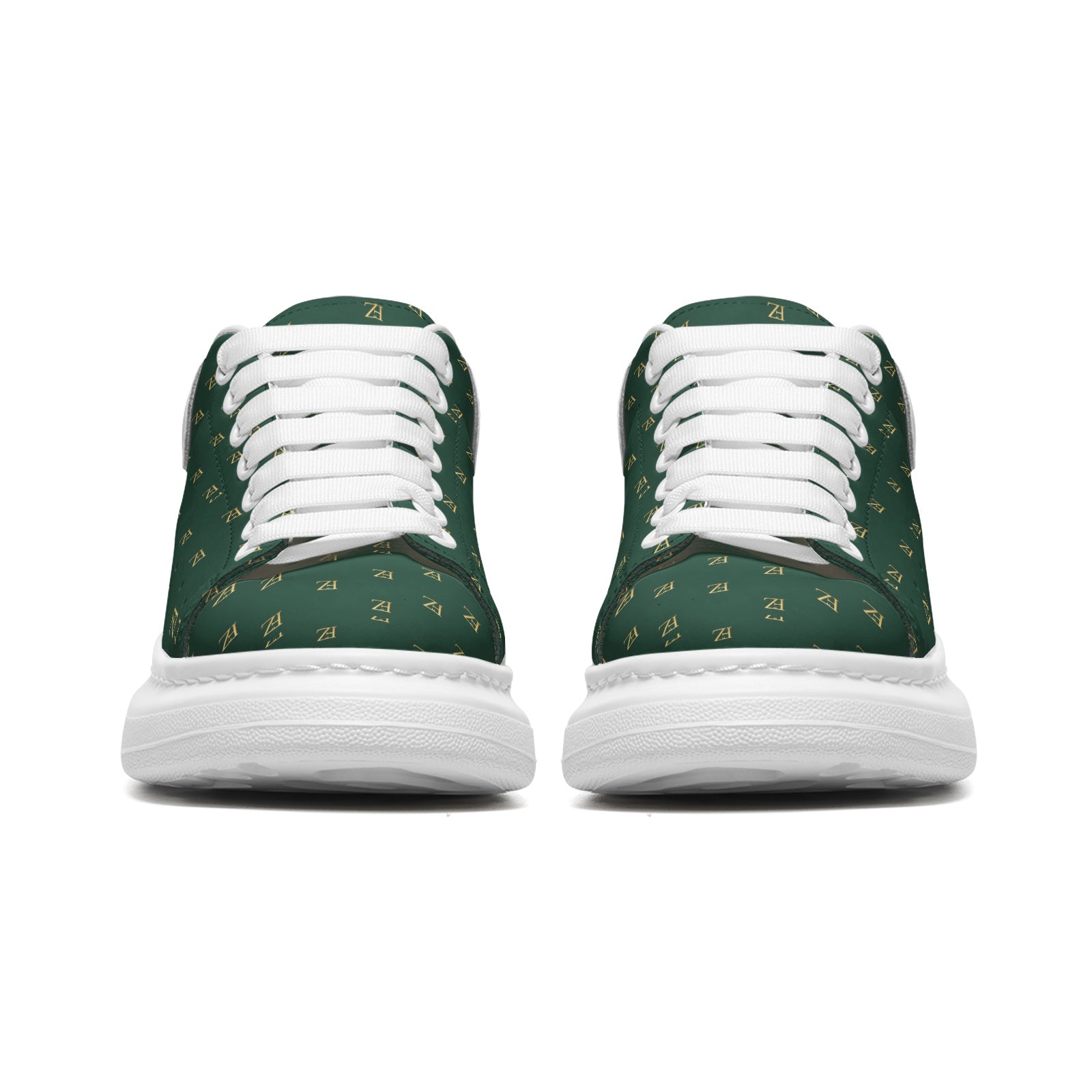 FZ Unisex Non Slip Lace Up Faux Leather Sneakers