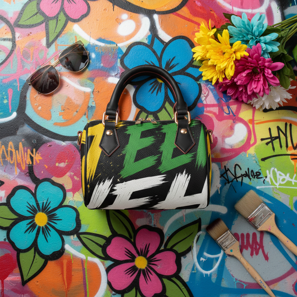 Black bag - flat lay