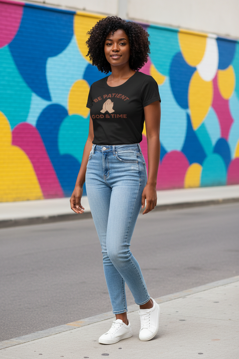 Black model in urban setting