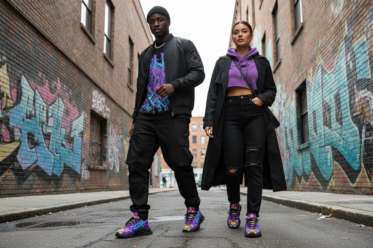 Black sole urban street