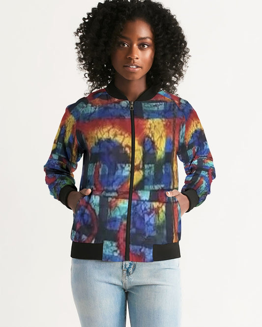 FZ AFRICAN ABSTRACT PRINT Women's Bomber Jacket