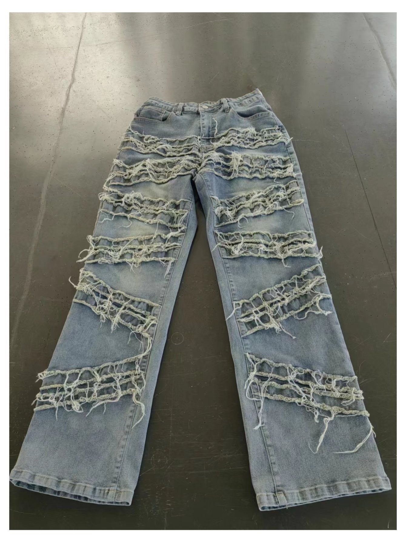 FZ Women's Vintage Fringed Street Style Denim Pants