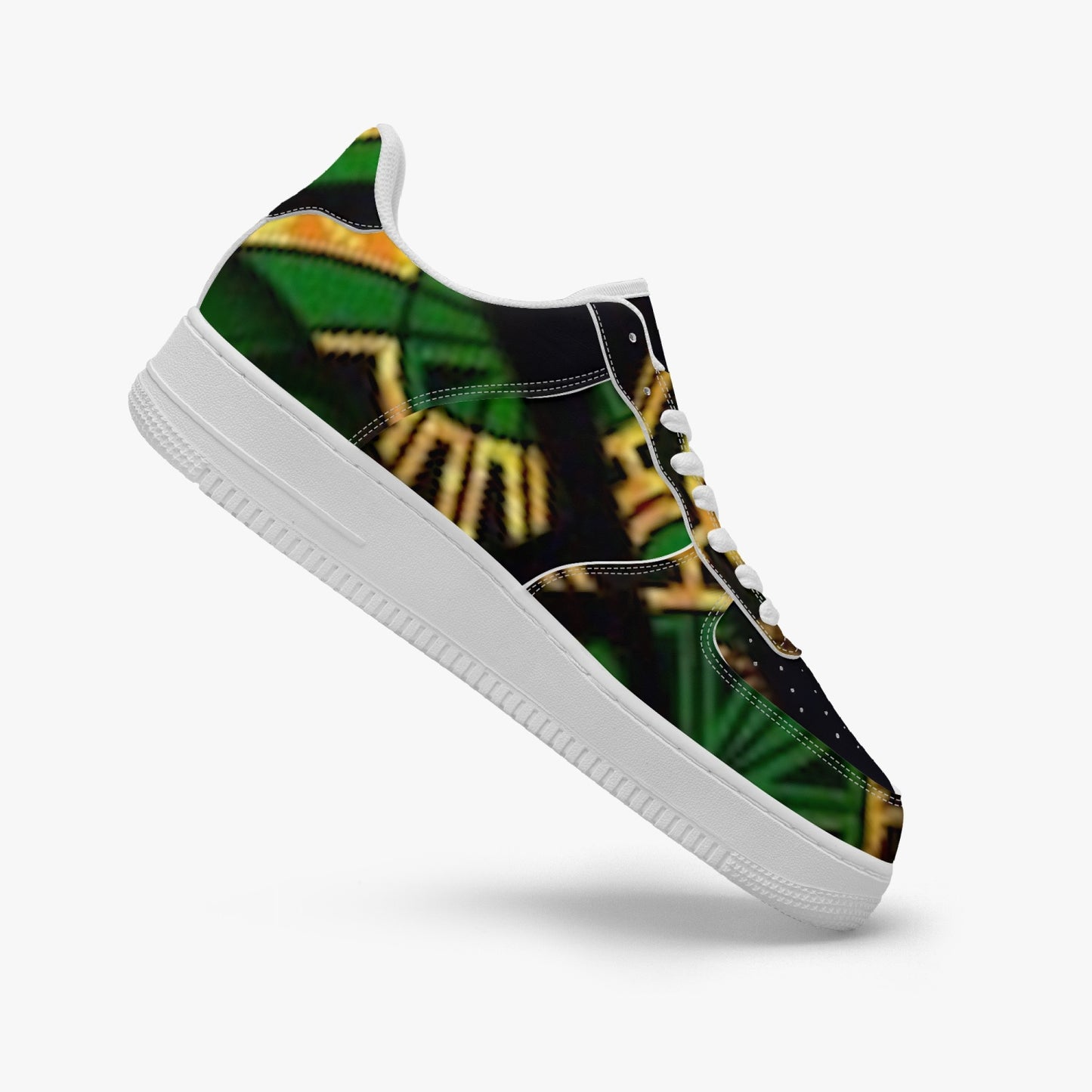 FZ Unisex African Print Low-Top Leather Sports Sneakers - FZwear