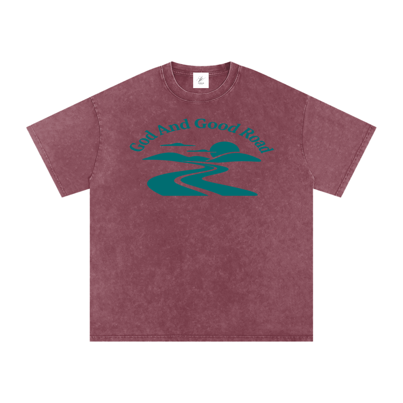 FZ Unisex Acid Wash Good Road Oversize Tee
