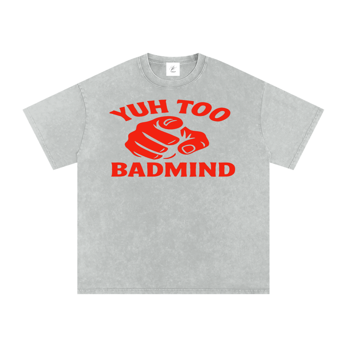 FZ Unisex Acid Wash Too Badmind Oversize Tee