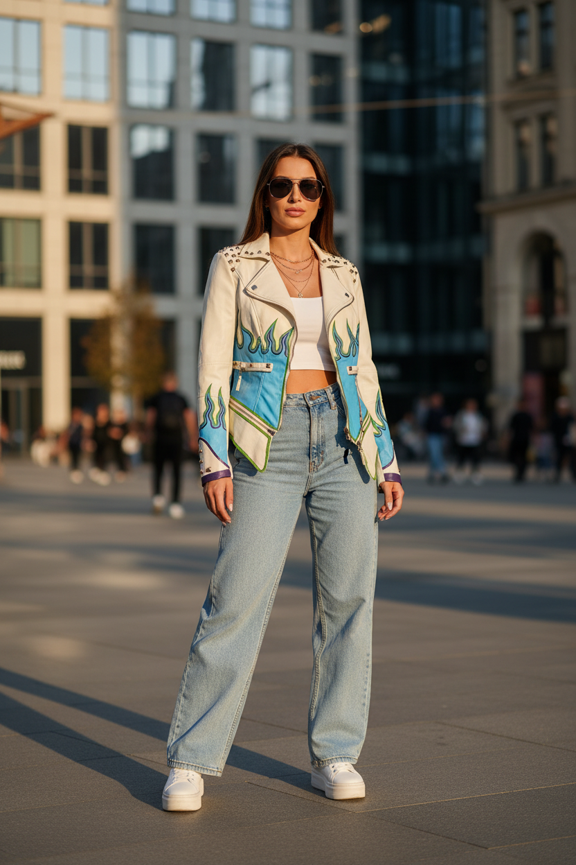 Cream Flame Jacket - Plaza