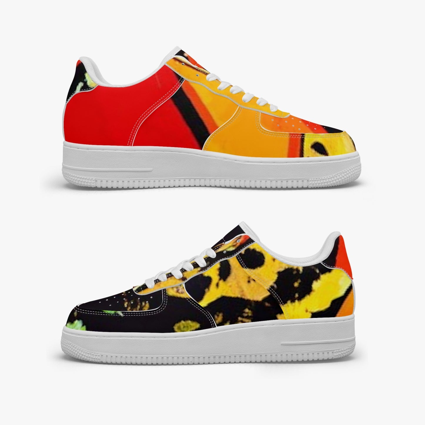 FZ Unisex African Print Low-Top Leather Sports Sneakers - FZwear