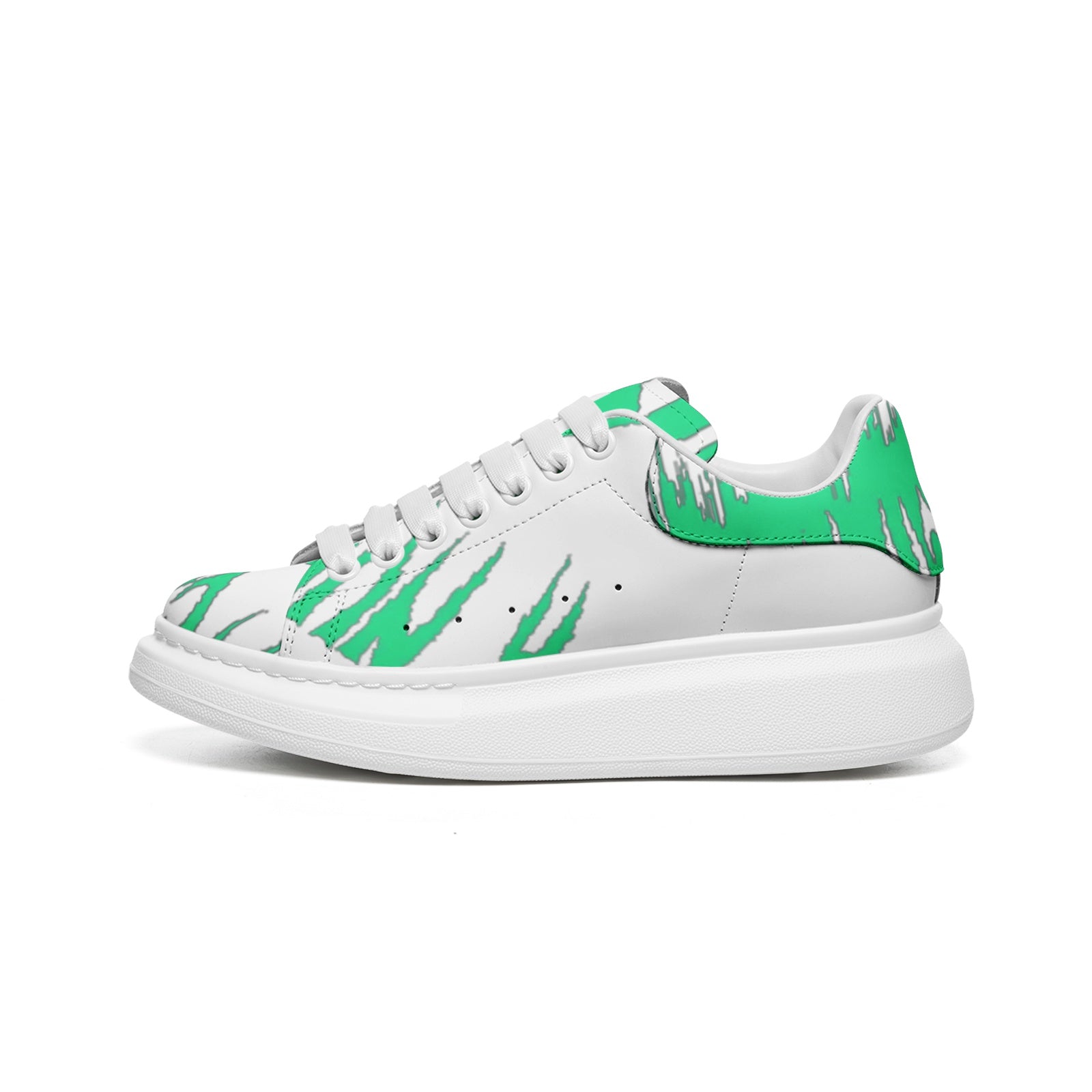 FZ Unisex Non Slip Lace Up Faux Leather Sneakers