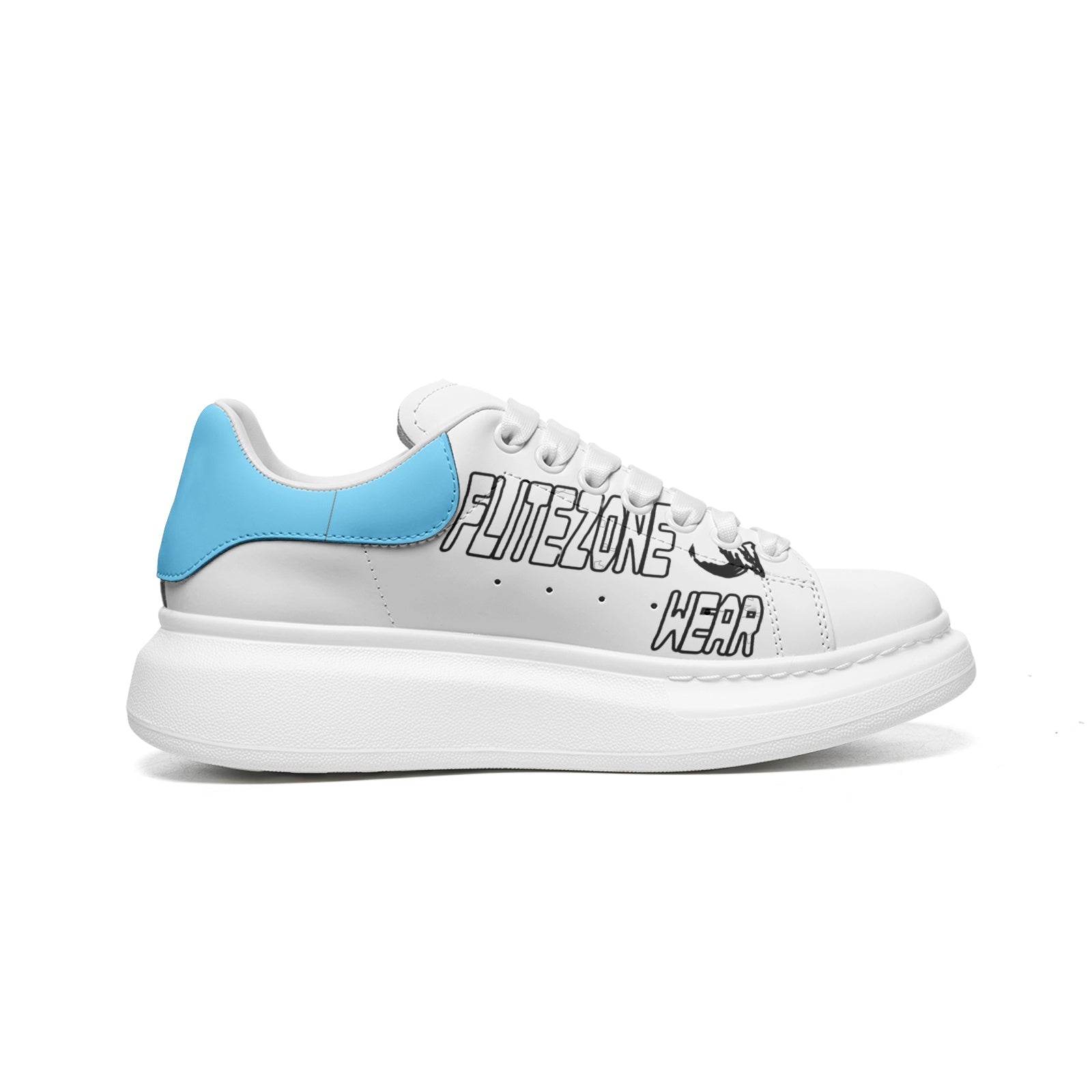 FZ Unisex Non Slip Lace Up Faux Leather Sneakers