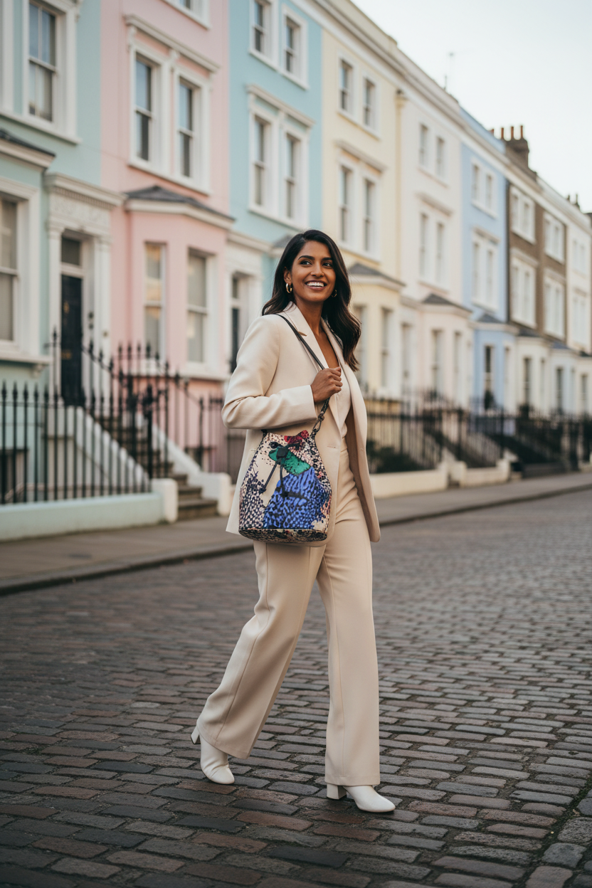 Dots bag - South Asian woman