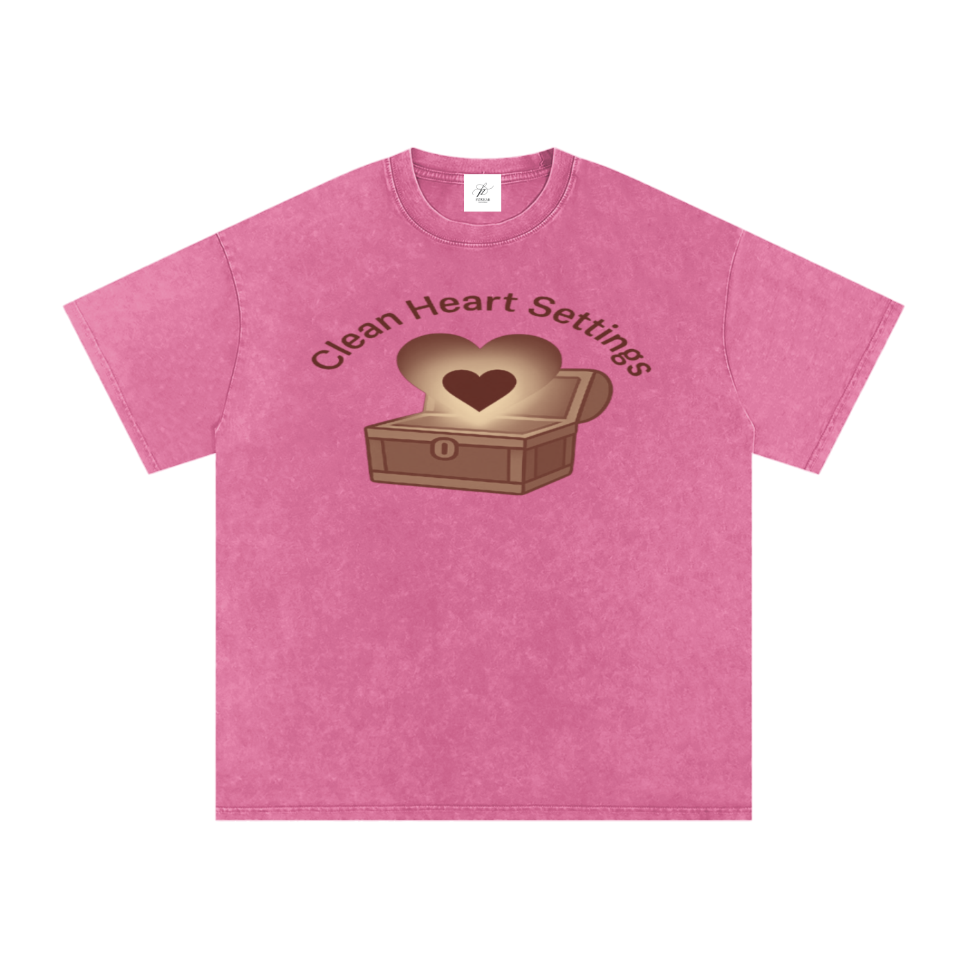 FZ Unisex Acid Wash Clean Heart Oversize Tee