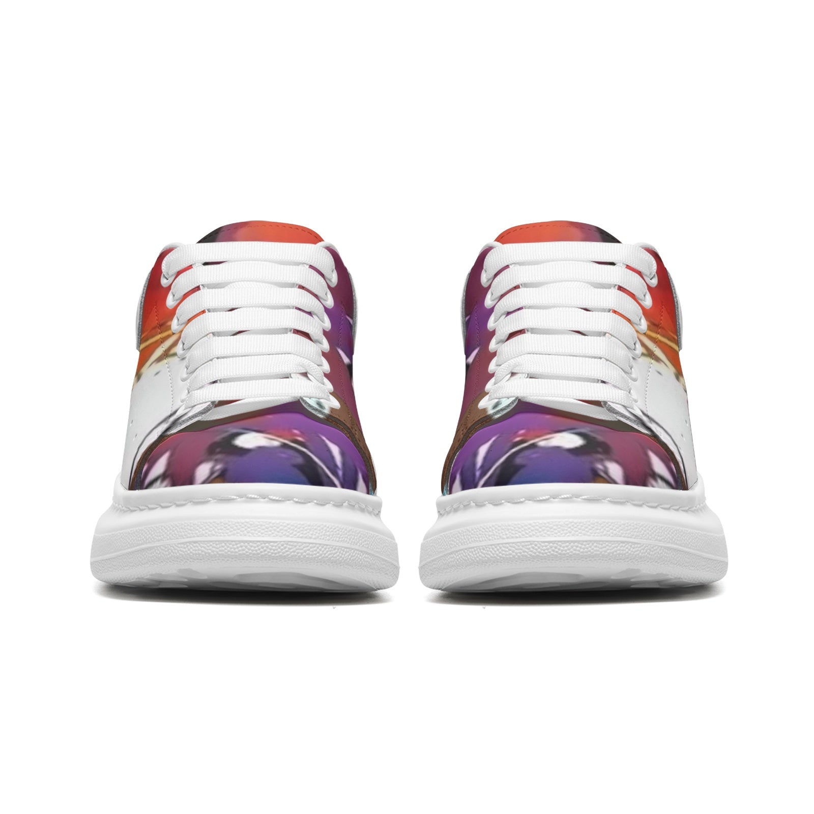FZ Unisex Non Slip Lace Up Faux Leather Sneakers