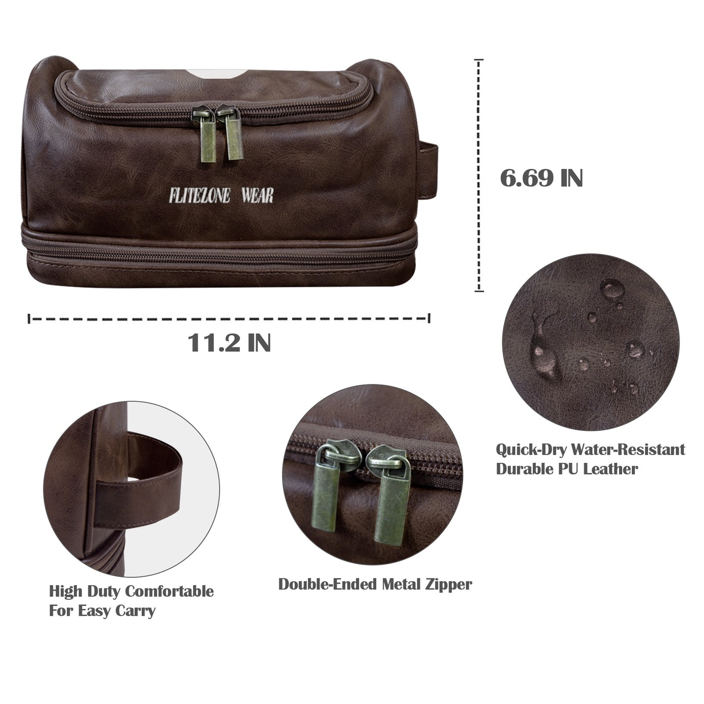 FZ Bistre PU Toiletry Bag