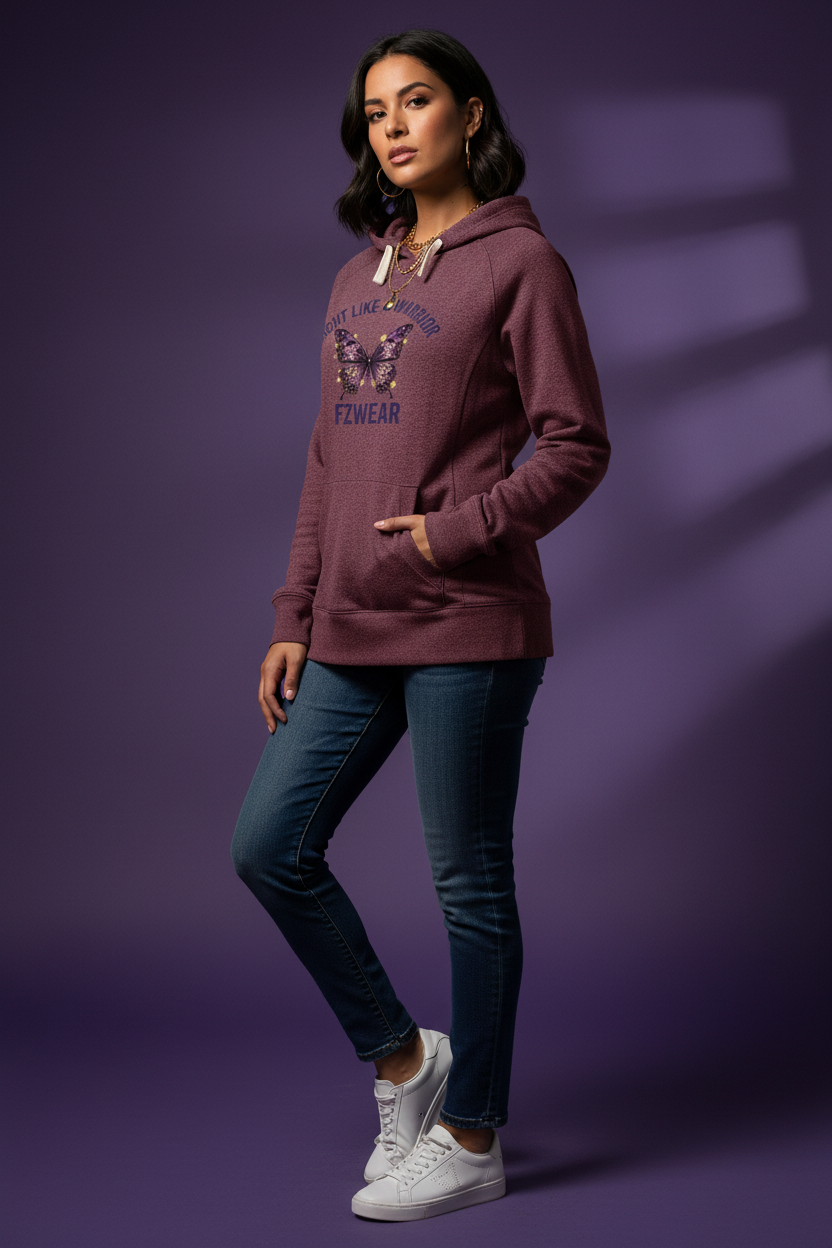 FZwear Burgundy Hoodie Side