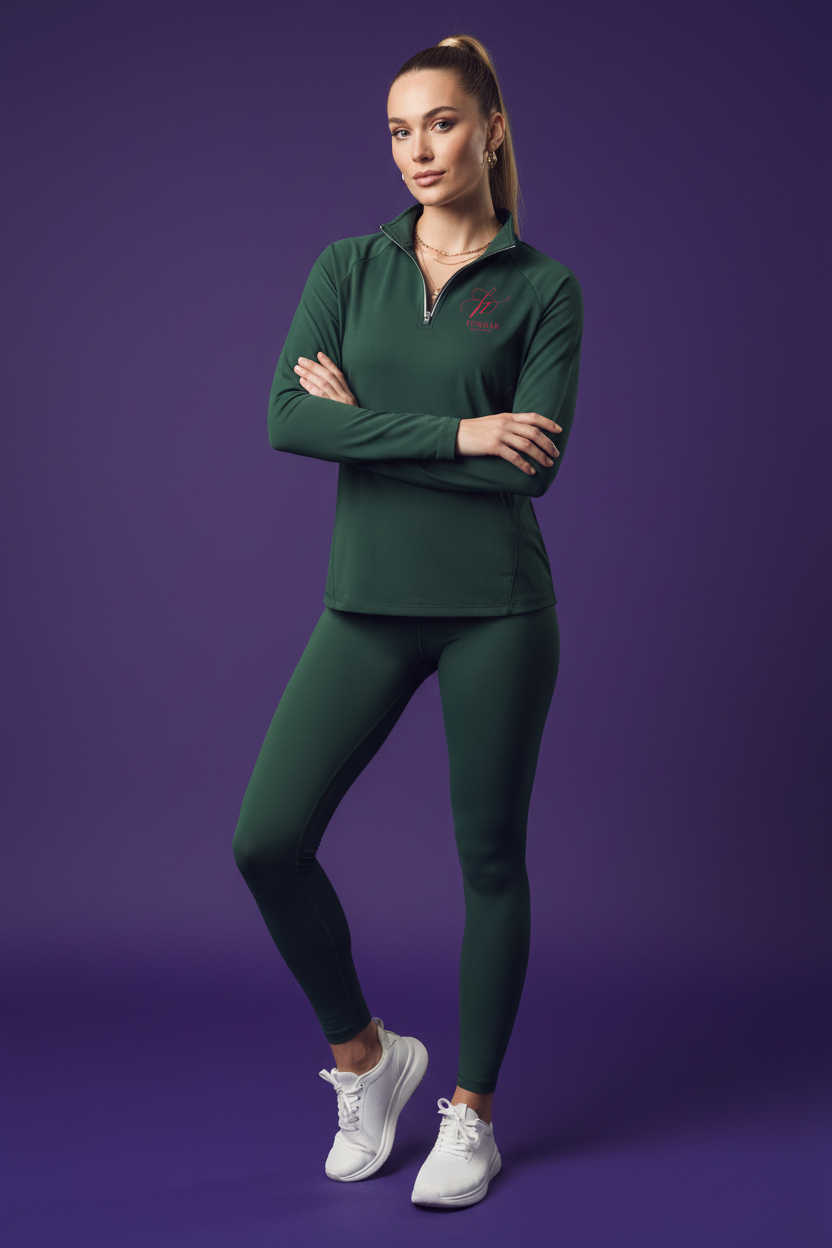 FZwear Forest Green Quarter-Zip Front