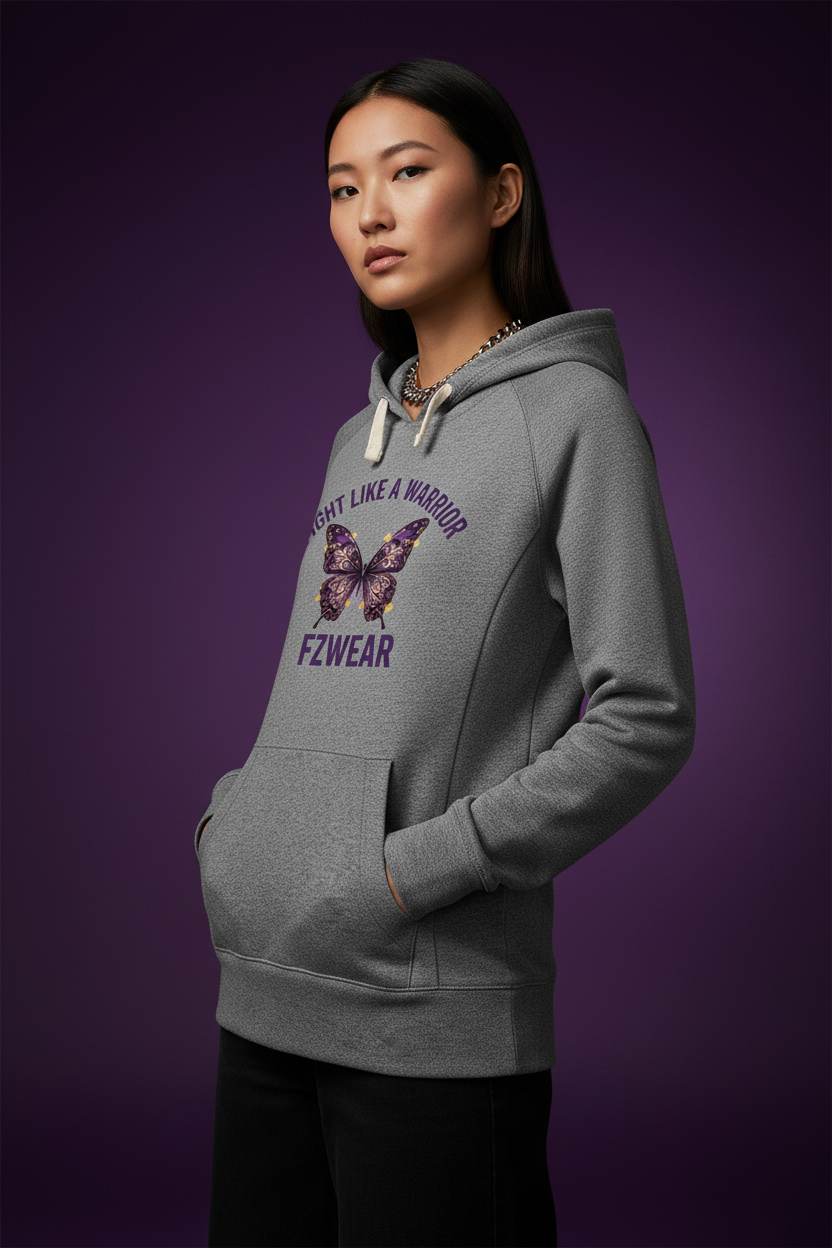 FZwear Heather Grey Hoodie Side