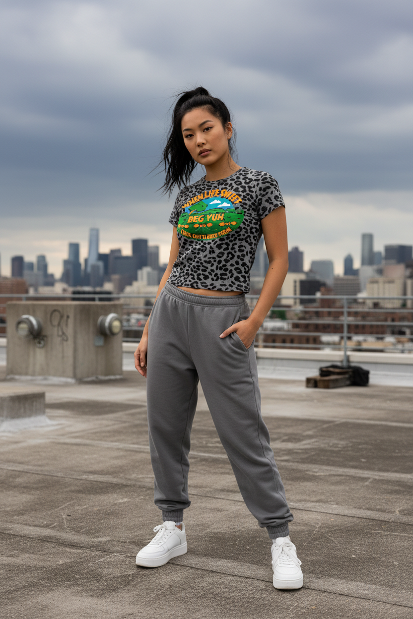 Gray Leopard Tee - Rooftop