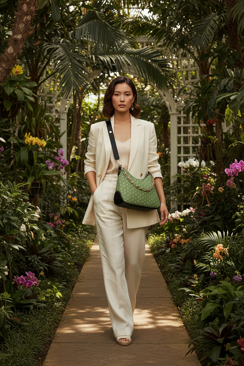 Green - Crossbody Botanical