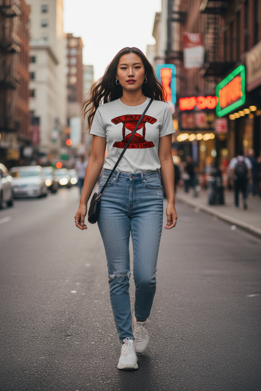 Heather Grey - Red Hourglass Tee