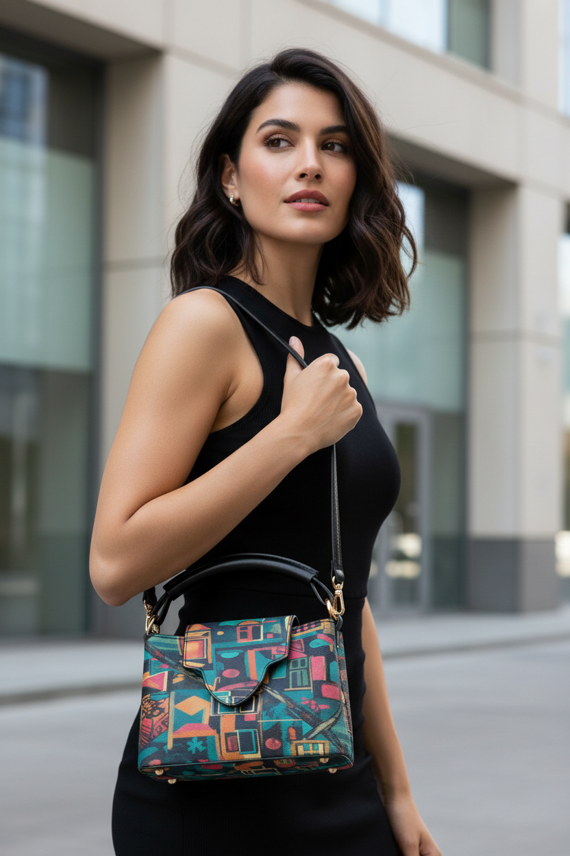 Hispanic female model Cipher crossbody handbag