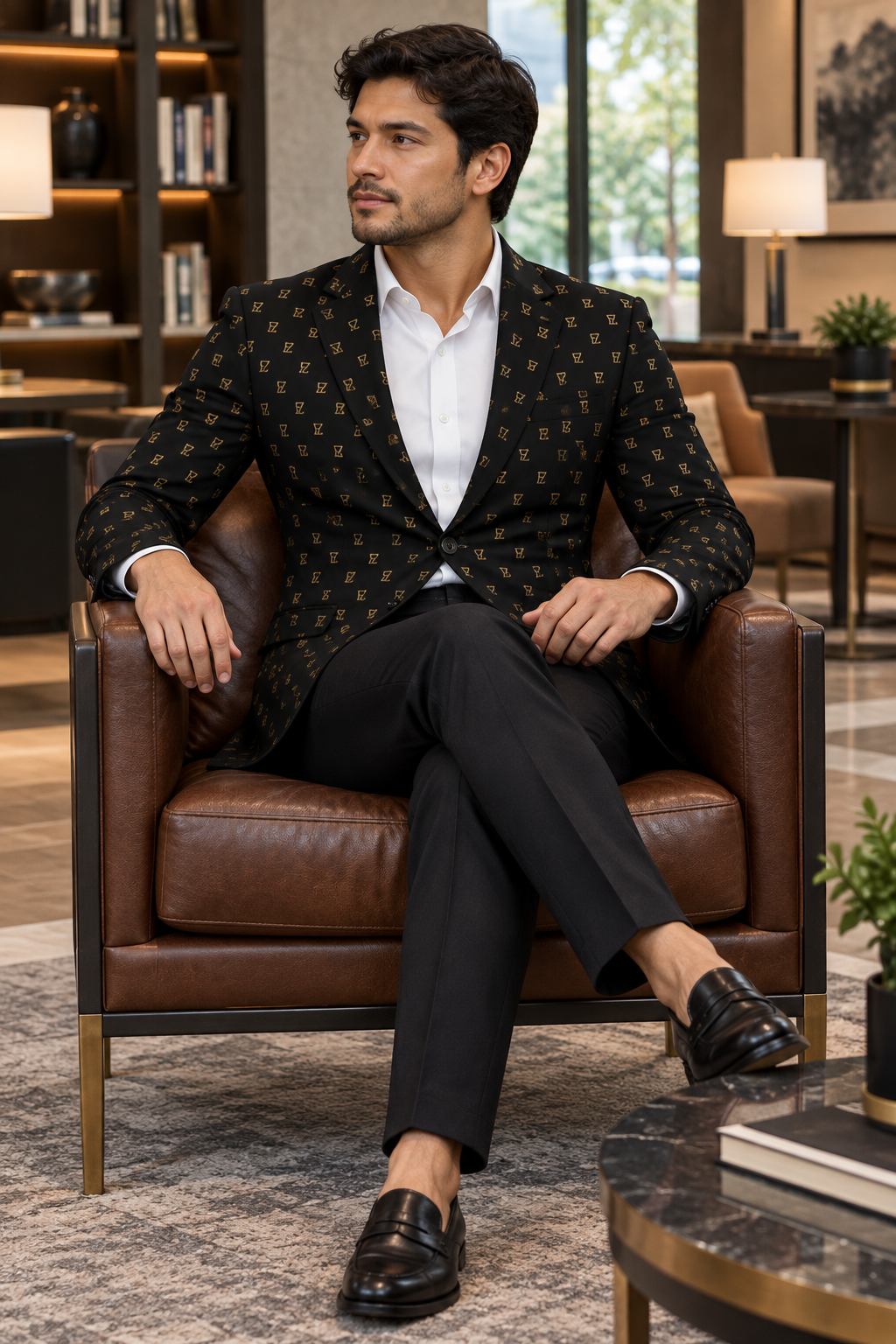 Hotel reading lounge look
