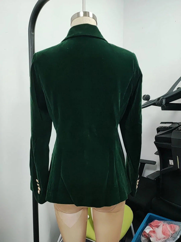 FZ Women's velvet elegant slim fit suit jacket top