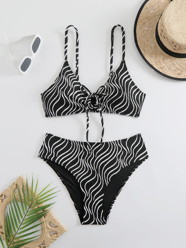 FZ Women's Stripe Print Bikini Swimwear