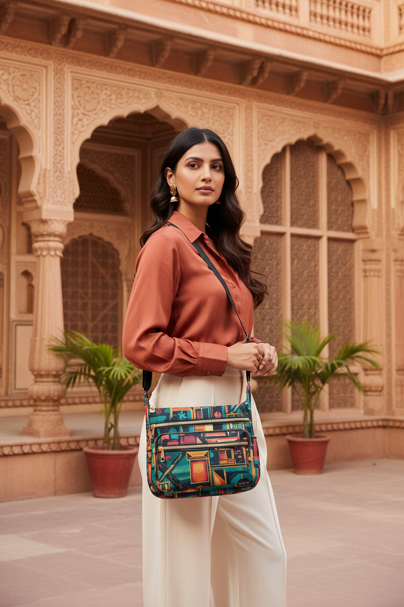 Indian woman Rajasthani palace