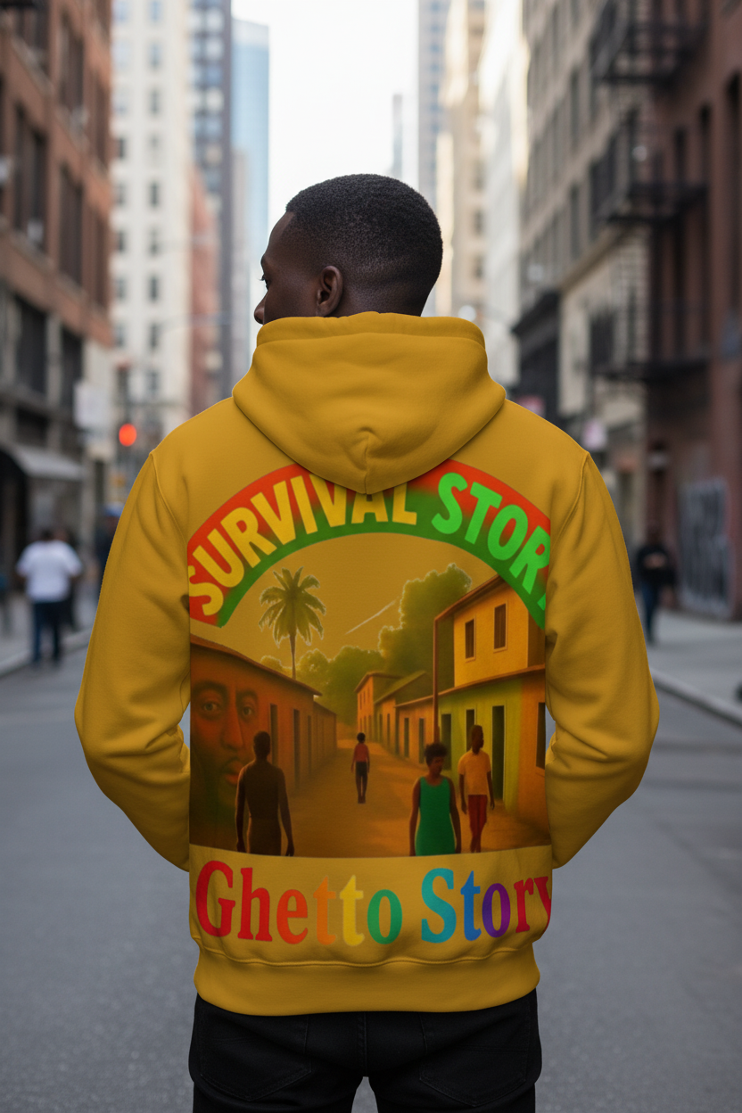 Male back - Ghetto Story hoodie