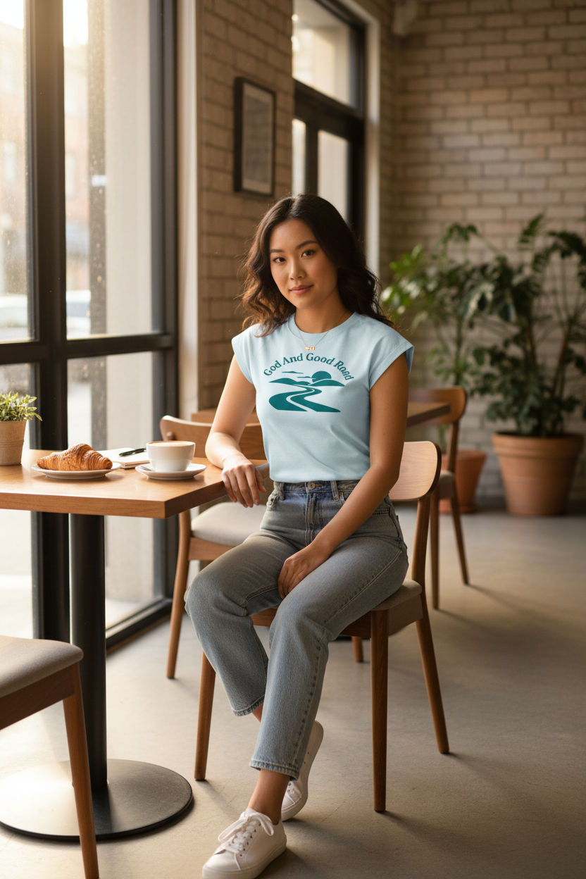 Model in cafe