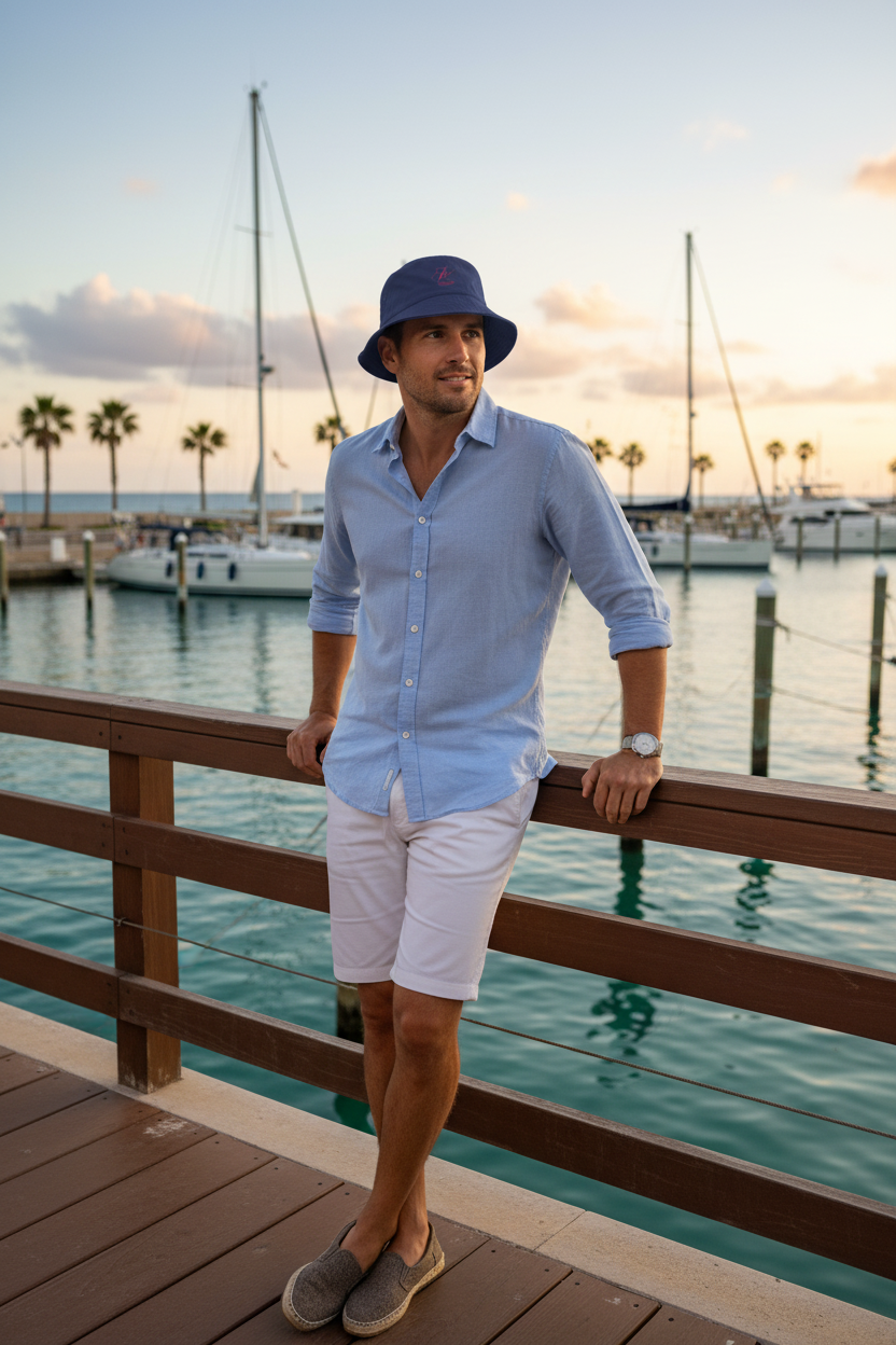 Navy bucket hat - man lifestyle